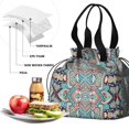 thumbnail image 4 of Boho Bohemia Flower Drawstring Lunch Bag Women - Drawstring Lunch Bag Insulated for Work Office - Stain-Resistant Large Lunchbags for Women with Multi-Pockets, 4 of 6