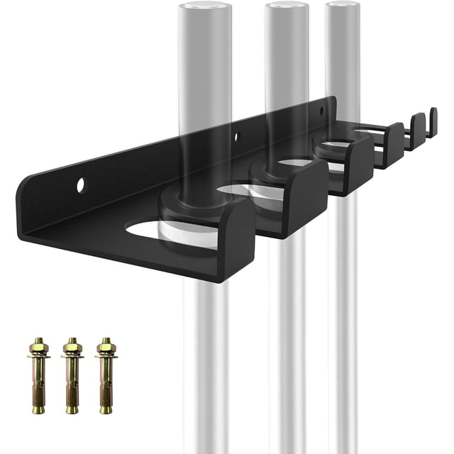 PinesC Support de Rangement pour Barres, Support Vertical Robuste pour Barres, Support Mural Olympique pour Barres, Économiseur d'Espace Adapté pour la Maison