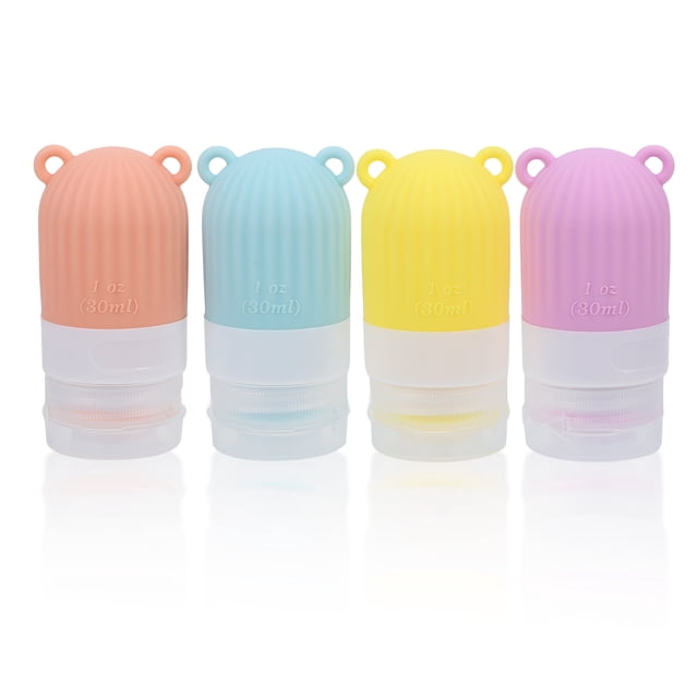 BESTYASH 4Ud Frascos De Silicona Para Viaje Con Compacto Y Portátil En Colores Surtidos