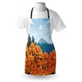 thumbnail image 4 of Forest Apron, Display of Backwoods with Open Sky Mountains and Clouds, Unisex Kitchen Bib with Adjustable Neck for Cooking Gardening, Adult Size, Army Green Pale Blue, by Ambesonne, 4 of 4