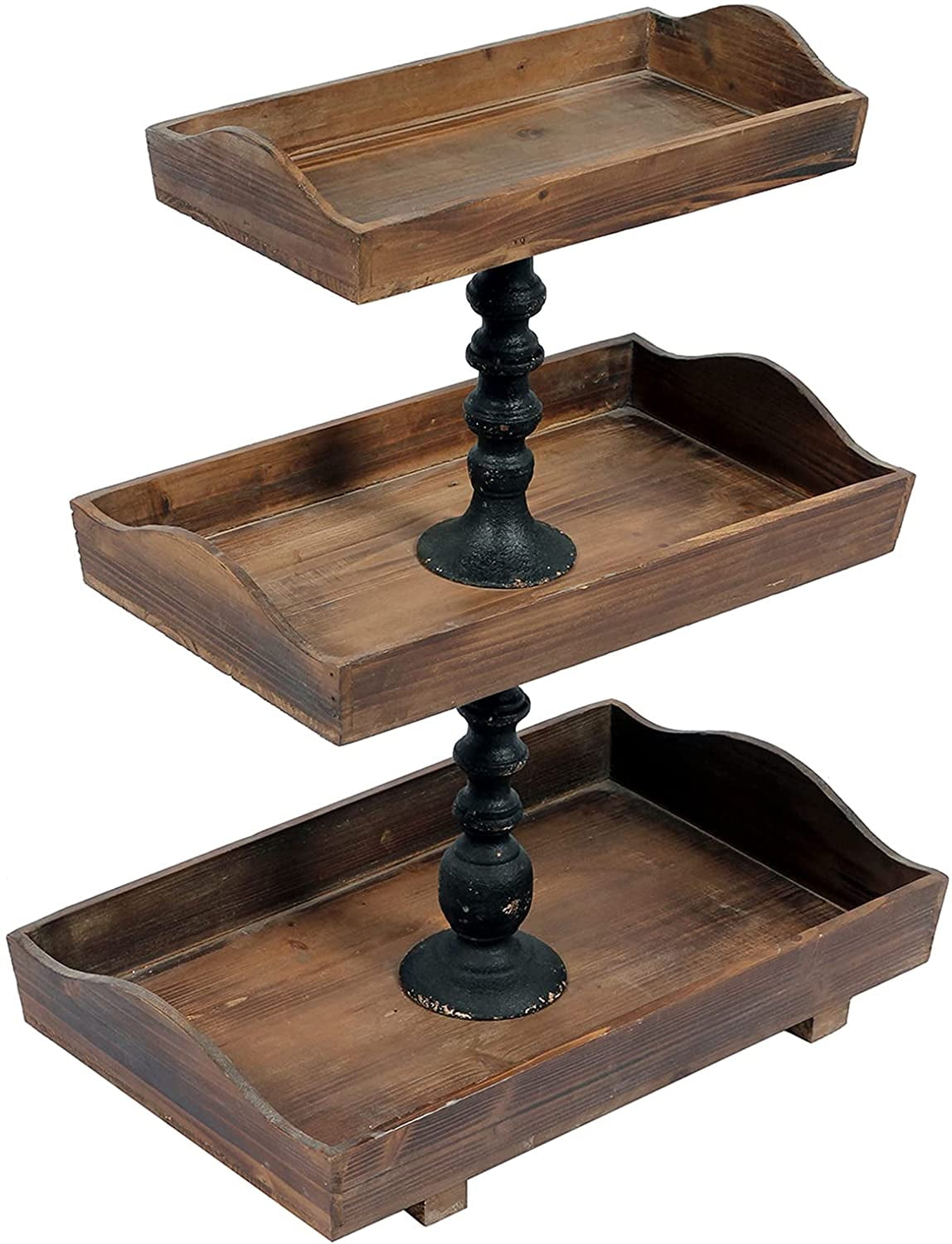 3 Tier Serving Tray Decoration Wood Tray, Farmhouse Rectangle Tiered