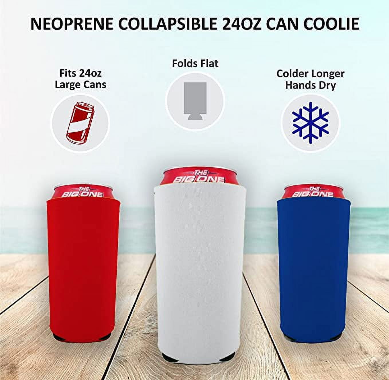 Blank Neoprene 24 oz. Can Coolie (4 Pack, Dark Green)