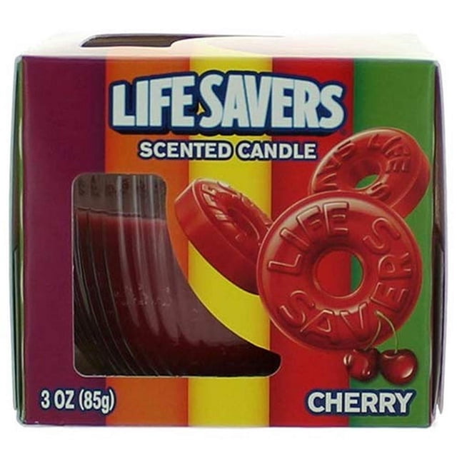 Vela perfumada Life Savers Cherry, tarro de 90 ml, 25 h de duración