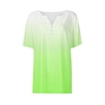thumbnail image 5 of Women's Casual Gradient Short-Sleeved V-Neck Blouse Top for Summer, Soft Lightweight Shirt, Fashionable Loose Fit Tunic for Everyday Wear, Perfect for Beach, Travel, and Outdoor Activities, 5 of 5