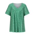 thumbnail image 2 of CHOK Chemises pour Femmes, Liquidation, Été, Col Rond, Manches Courtes, Blouse Décontractée, T-Shirt, 2 of 8