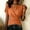 Orange, variant on Business Casual Tops for Women Keyhole Neck Short Sleeve Front Wrap Blouses Loose Fitting Work Tops Summer