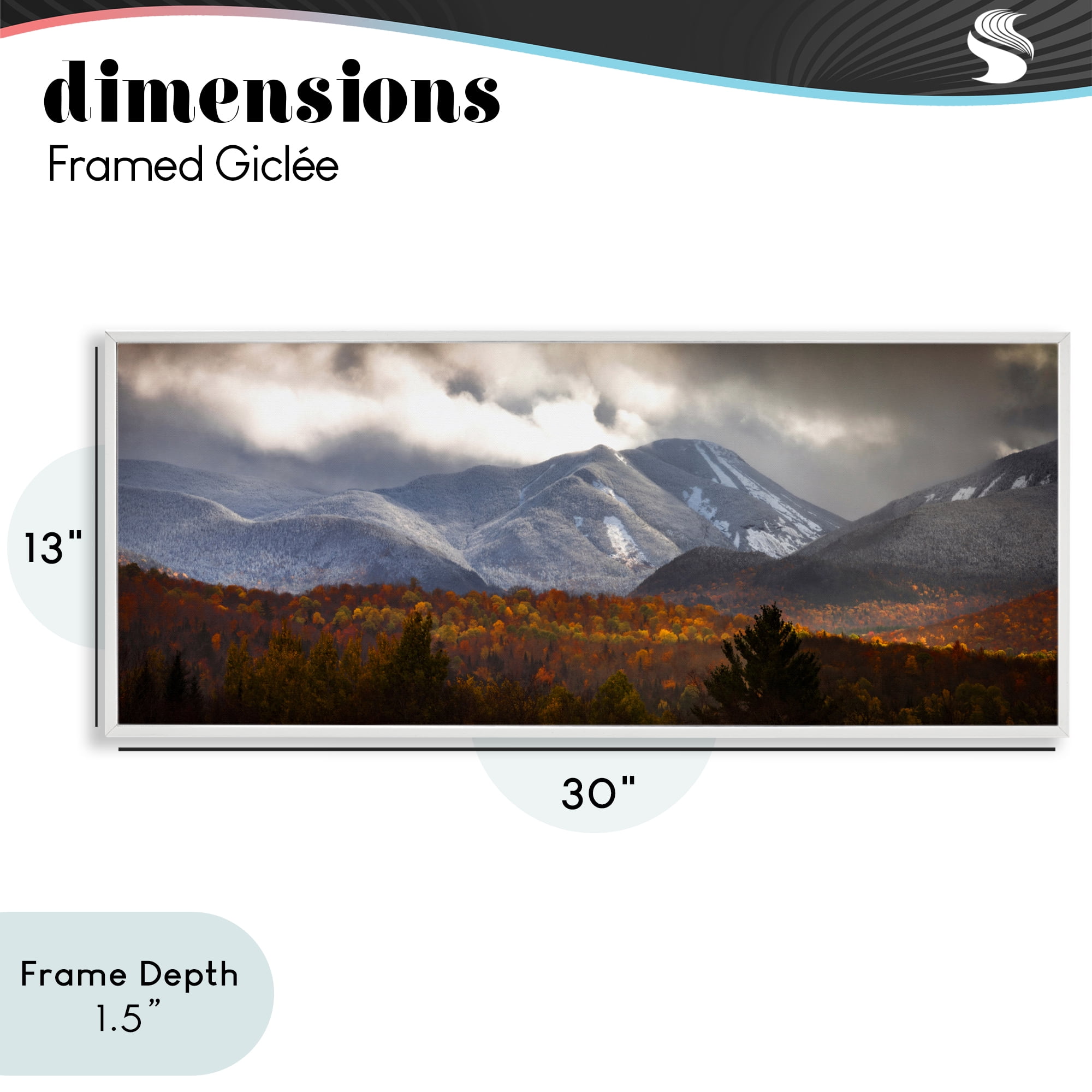 Stupell Industries Colliding Seasons Mountainscape White Framed Giclee Art, design by Jonathan Zaharek