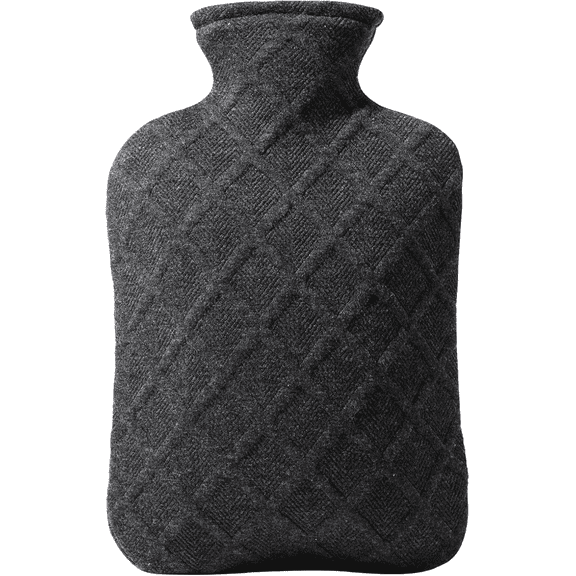 FORICOM 2L Hot Water Bag with Knitted Cover, Odorless High Quality Material, Hand and Foot Warmer, Menstrual Cramp Relief, Shoulder and Neck Pain Relief, Large Capacity Hot Water Bag(Black)