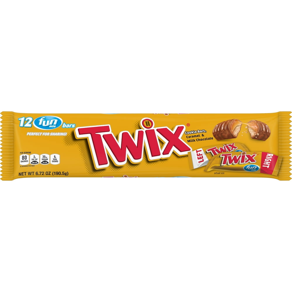 TWIX Fun Size Caramel Chocolate Cookie Candy Bars, 6.72 oz. (Pack of 12