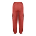 thumbnail image 6 of GiLiling Women Cargo Pants High Waist Baggy Casual Solid Parachute Trousers Loose Fit Y2K Streetwear with Multi Pockets (Red, 8-9 Years), 6 of 7