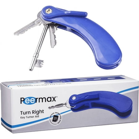 Peermax Turn Right Key Turner Aid for People with Arthritis or weak Hand Grip | Assist Devices for Elderly and Seniors Key Holder Tools for Hands | aids for Disabled or Handicapped | fits 3 Keys