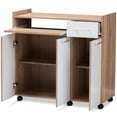 thumbnail image 3 of Baxton Studio Charmain Kitchen Cabinet in Light Oak and White, 3 of 12