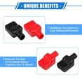 thumbnail image 3 of Unique Bargains 1 Pair Battery Terminal Insulation Covers 14mm 0.55' ID Battery Post Cap Universal for Car PVC Red Black, 3 of 7