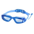 thumbnail image 3 of Gafas de natación transparentes de moda para adultos, gafas de piscina antivaho, de natación para playa, surf, kayak y actividades al aire libre. Azul, 3 of 8