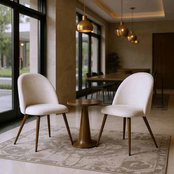 Homy Casa Reception Chair Set of 2, Upholstered Guest Chairs for Lounge Waiting Areas, Beige