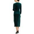thumbnail image 3 of INSPIRE CHIC Velvet Wrap Dress for Women's V Neck Wedding Guest Cocktail Party Maxi Dresses XL Dark Green, 3 of 6