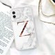 thumbnail image 1 of Funda de teléfono de moda con letra inicial AZ para iPhone 11 Pro Max 12 Pro X XR XS Max 8 7 Plus 12 Mini, funda suave con textura de mármol de lujo Tan Jianjun unisex, 1 of 2