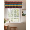 thumbnail image 2 of Boho Stripes Curtain Valances for Windows, Rainbow Red Blue Blue Green Ethnic Pattern Kitchen Valance Window Treatment, Light Filtering Block Curtains for Bathroom/Bedroom/Living Room 42'' x 18'', 2 of 9
