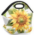 thumbnail image 2 of Herdesigns Yellow Sunflower Summer Floral Insulated Neoprene Lunch Bag for Women Men Lunch Box Washable Reusable Lunch Tote Lightweight Lunch Handbag for Work Outdoor Picnic, 2 of 7