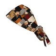 thumbnail image 4 of LNZGNM Halloween Women's Scrub Caps, Twist Knot Head Wrap, with Floral Applique, Stretchy and Easy for Everyday Style, Bad Hair Days, and Casual Wear,Khaki(One Size), 4 of 6