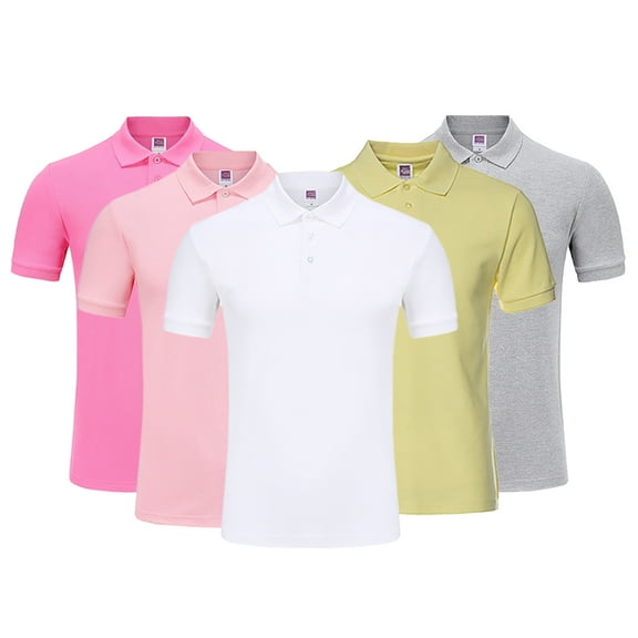 Zoeecloth Mens Women Cotton Shirt for Men Summer V-Neck Solid Colours Short Sleeve Sports Tees L-3XL