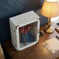 thumbnail image 5 of Shadow Box 11x13 Display Case, 5 Inch Extra Deep Shadow Box Frame , Acrylic Door, White Solid Wood Shadow Box with Linen Back & Pins, Rustic Metal Corners, Wall Mounted Keepsake Display Cabinet, 5 of 13