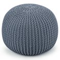 thumbnail image 4 of Gymax Pure Cotton Pouf Floor Ottoman Hand Knitted Footrest Cable Style Home Grey, 4 of 6
