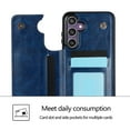 thumbnail image 5 of Compatible with Samsung Galaxy S24 FE Case, with PU Leather Credit Card Holder Magnetic Back Stand Cell Accessories Flip Purse Slim Design Phone Cover for Galaxy S24 FE Women Men, Darkblue, 5 of 9