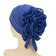 thumbnail image 3 of Single color chiffon large plate flower hat toe cap solid color all-match headscarf hat strap, 3 of 6