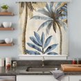 thumbnail image 4 of Palm Trees Sheer Curtains 96 Inch Length, Light Filtering Voile Curtain Panel, Blue Brown Vintage Watercolor Tropical Rod Pocket Drapes Window Treatments for Living Room Bedroom 52"x96", 4 of 9