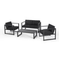thumbnail image 2 of Roomfitters 4 Pcs Patio Furniture Set with Loveseat, 2 Comfortable Chairs, and Stylish Coffee Table, Durable Aluminum Frame in Dark Grey with Plush Cushions for Outdoor, 2 of 6