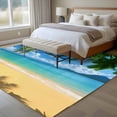 thumbnail image 5 of Ocean Beach Large Area Rugs for Bedroom Living Room, Non Slip Carpet Bedside Rug, Blue Sea Shoreline Coconut Coastal Palm Tree Rectangular Floor Cover Kitchen Accent Rug 5'x8' for Dining Room/Office, 5 of 9