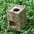 thumbnail image 4 of Casa de césped grande para conejos, cabaña de cama plegable escondida de césped natural hecha a mano con aberturas Casa de juegos para conejito Guinea Pig Chinchilla Ferret para jugar y dorm, 4 of 5