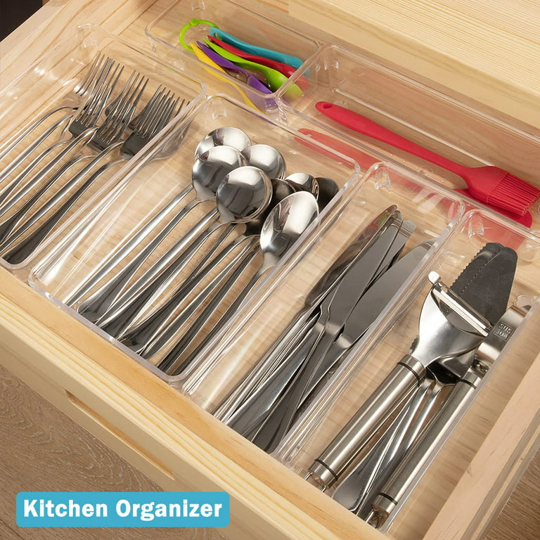 16 PCS Clear Drawer Organizer, Clear Plastic Drawer Organizers for