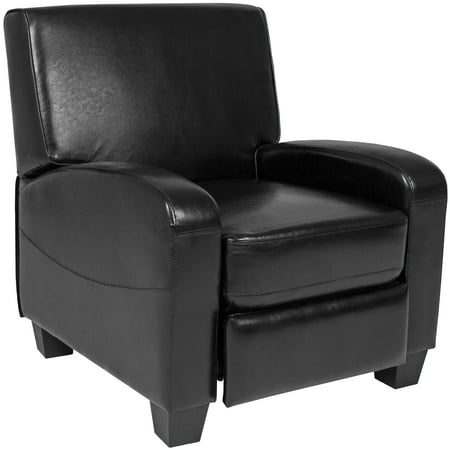 Best Choice Products Padded Upholstery Faux Leather Modern Single Push Back Recliner Chair w/ Padded Armrests for Living Room, Home Theater -
