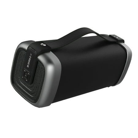 Fisher Speakers Fisher Traveler Wireless Outdoor Bluetooth Speaker, Portable Strap, Rubberized Exterior, Silver ()