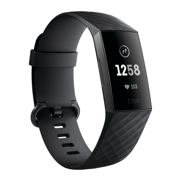 Fitbit FB409GMBK Charge 3 Advanced Heart Rate and Fitness Tracker, Black