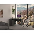 thumbnail image 2 of Depot E-Shop Idra L-Shaped Desk with Keyboard Tray, 2 Drawers, and Open Shelf, Smokey Oak, 2 of 7