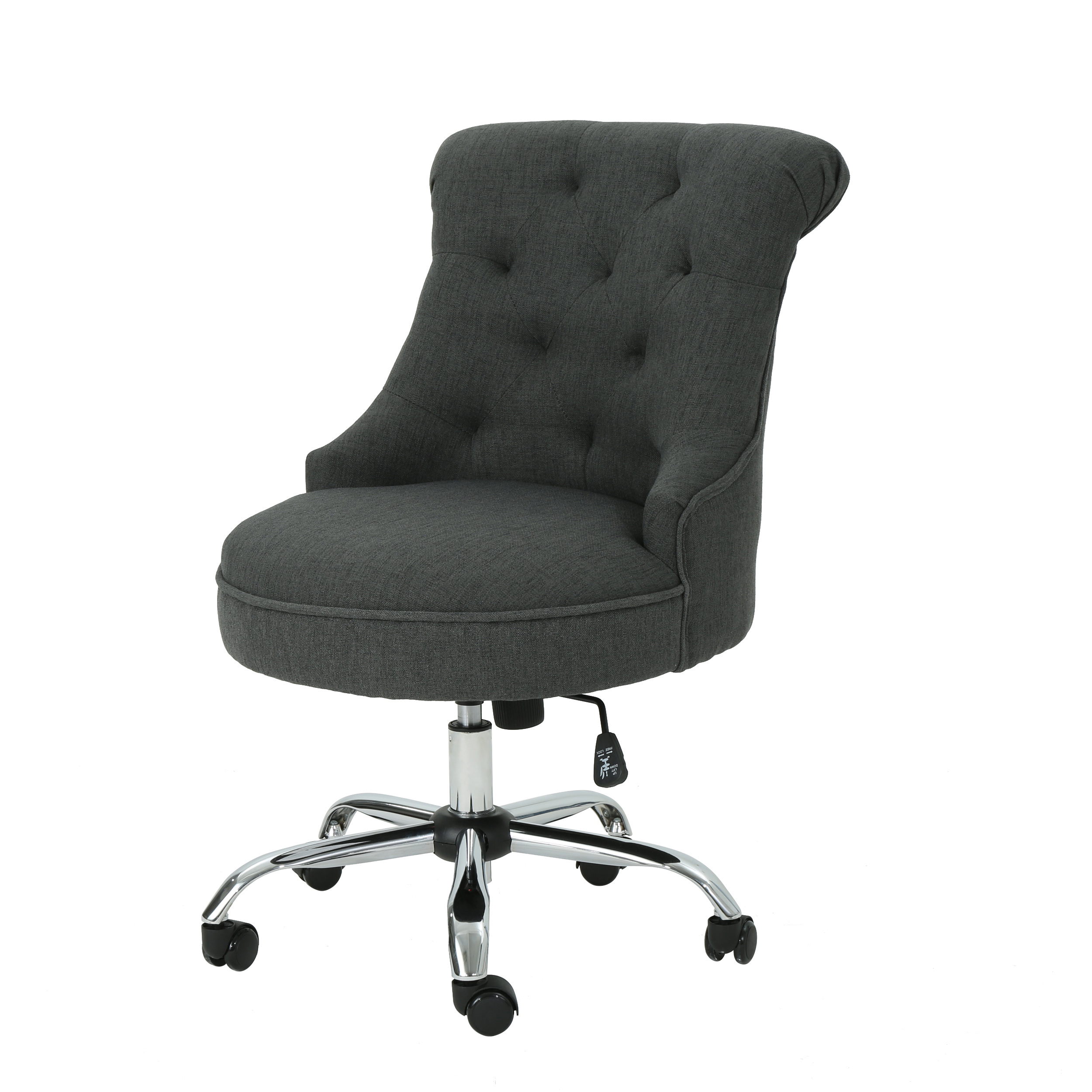Tyesha Home Office Fabric Desk Chair, Dark Gray
