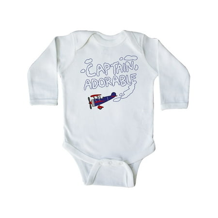 

Inktastic Plane Captain Adorable Gift Baby Boy Long Sleeve Bodysuit