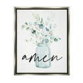 thumbnail image 3 of Stupell Industries Amen Religious Calligraphy Eucalyptus Botanicals Country Jar Graphic Art Luster Gray Floating Framed Canvas Print Wall Art, Design by Lettered and Lined, 3 of 5