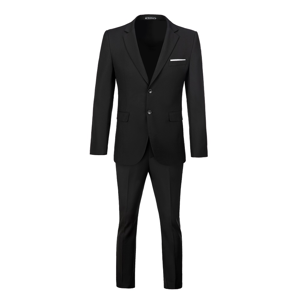 Wehilion Men's 4Pcs Big and Tall Solid Suit Set Jacket Wedding&business ...