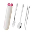 thumbnail image 3 of Tnarru Spoon Chopsticks Set Flatware with Case ,Gadgets, Travel Utensils ,Portable Cutlery Set for Daily Use Kitchen Camping Student White 4 Pieces, 3 of 8