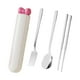 thumbnail image 3 of Juego de cucharas y palillos, vajilla, utensilios de viaje, juego de cubiertos portátiles para Blanco 4 piezas, 3 of 9