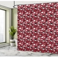 thumbnail image 4 of Ambesonne Nautical Shower Curtain, Whale with Coral Sponge, 69"Wx70"L, Ruby Charcoal Grey and White, 4 of 4
