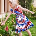 thumbnail image 6 of Odeerbi Kids Teen Girls Independence Day A-Line Ruffled Dress Summer Patriotic Star Stripe Round Neck Casual Dress with Pockets, 6 of 8