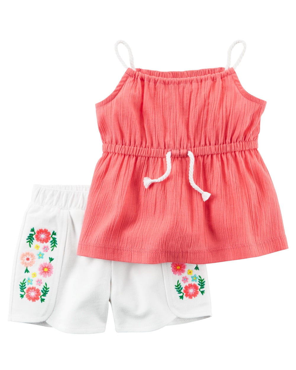 Carters Baby Girls Striped Pom Pom Shorts Set 18 Months Black/White Carters Baby Girls Striped Pom Pom Shorts Set 18 Months Black/White