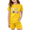 thumbnail image 4 of CAIXIA Girl Clothes Summer Little Kids Short Sets Easter Holiday Printed Short Sleeve Top and Shorts Pajama Set for Kids Girls and Boys Outfit,9-10 Years, 4 of 4