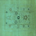 thumbnail image 1 of Ahgly Company Indoor Square Oriental Turquoise Blue Industrial Area Rugs, 8' Square, 1 of 4