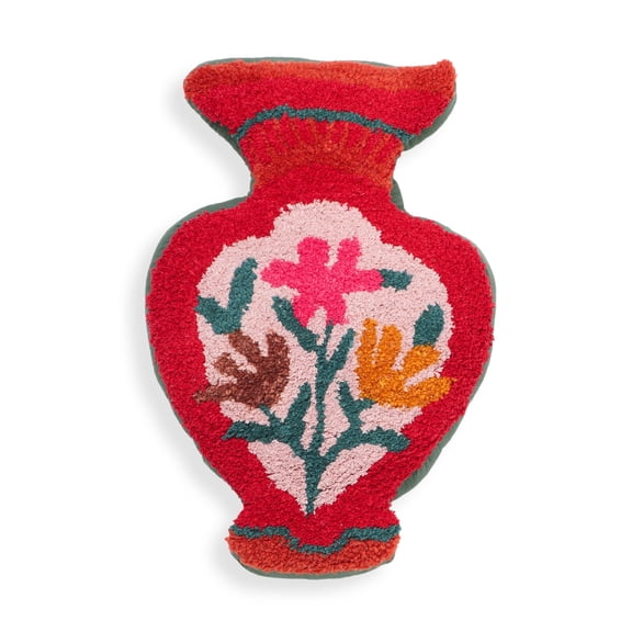 Amphorae Red Tufted Accent Pillow